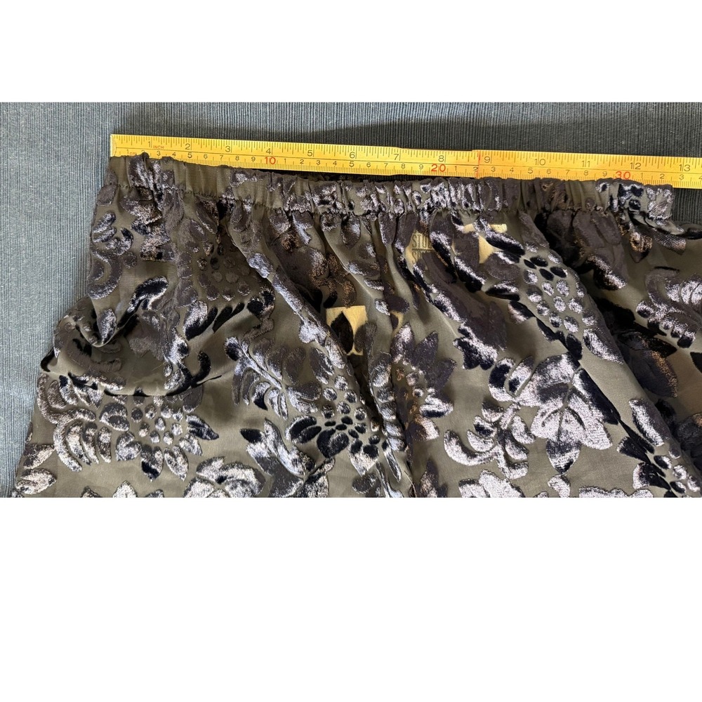 Vintage 8 Petite Navy Blue Burnout Velvet Floral Jacket Design Studio Spiegel - Picture 6 of 16